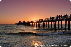 naples pier, naples florida sunset, pink sunset, gulf of mexico
